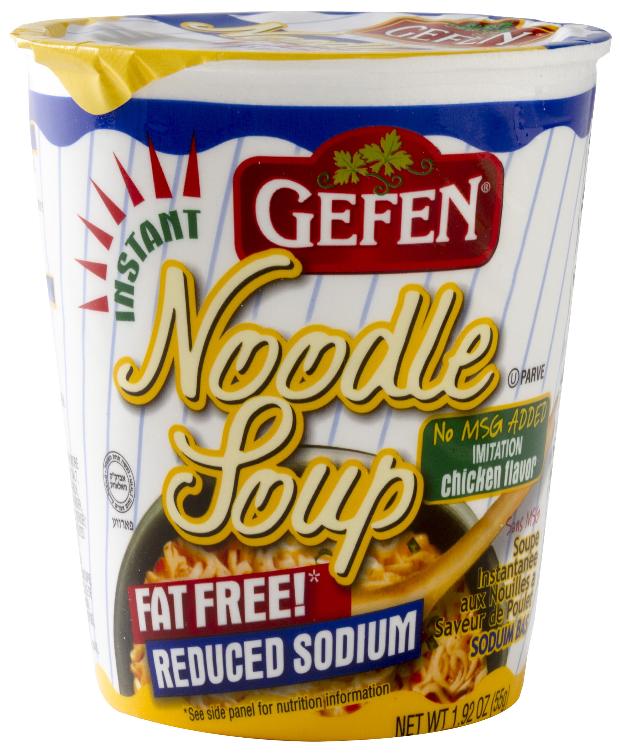 GEFEN Low Sodium No MSG Chicken Noodle Soup Cup, 1.92 oz
