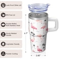 thumbnail image 3 of Flamingo Cup 20OZ with Handle Portable Travel Tumbler Gifts for Women Flamingo Lovers Perfect for Birthday Christmas Presents Home Office Use, 3 of 6