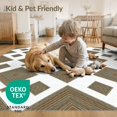 thumbnail image 4 of ODIKA Neutral Para Earthy Symmetrical Contrast Dining Under Table Tapetes for Master Suite, California King, Bed, Foldable Easy Care, 4 of 7
