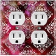thumbnail image 4 of Metal Light Switch Plate Cover Elegant Red Gray Damask DAM054, 4 of 15