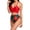 Red, variant on HUPOM Sexy One Piece Swimsuit For Women Mid Waist Sheath Bikinis Bikini Vacation Underwire Swimwear Clearance Red size 8