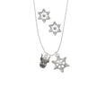 thumbnail image 2 of Delight Jewelry Silvertone Small Viking - Mascot Silver tone Snowflake Charm Necklace and Stud Earrings, 2 of 4