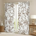 thumbnail image 2 of Manfei Brown Flower Black Out Curtains, Spring Garden Floral Curtains Pack of 2 (42x63 Each), Tropical Vintage Blossom Bedroom Curtains, Luxurious Home Decor, 2 of 6