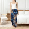 thumbnail image 6 of Lsque Elegant Blue Gold Blooms Print Women's Pajama Pants, Lounge Pant - Comfortable Home Wear,Elastic Waistband, Stylish Design-, 6 of 9
