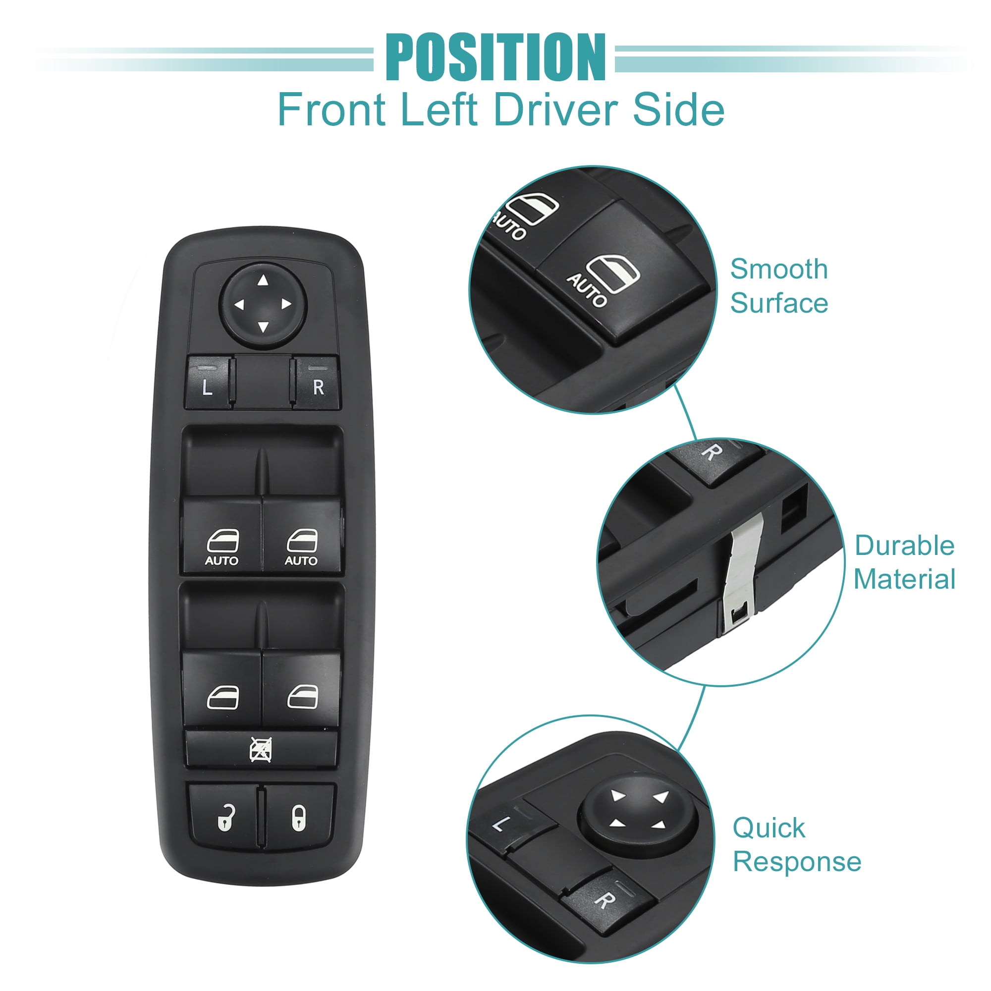 Unique Bargains Front Left Driver Side Power Window Switch Fit for Dodge Charger 2013-2014
