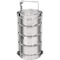 thumbnail image 1 of Stainless Steel Traditional Indian Lunch Box, Food Container,Indian Tiffin, Food storage container,Office Use (4 Tier_Design#-2 Lunch Box), 1 of 1