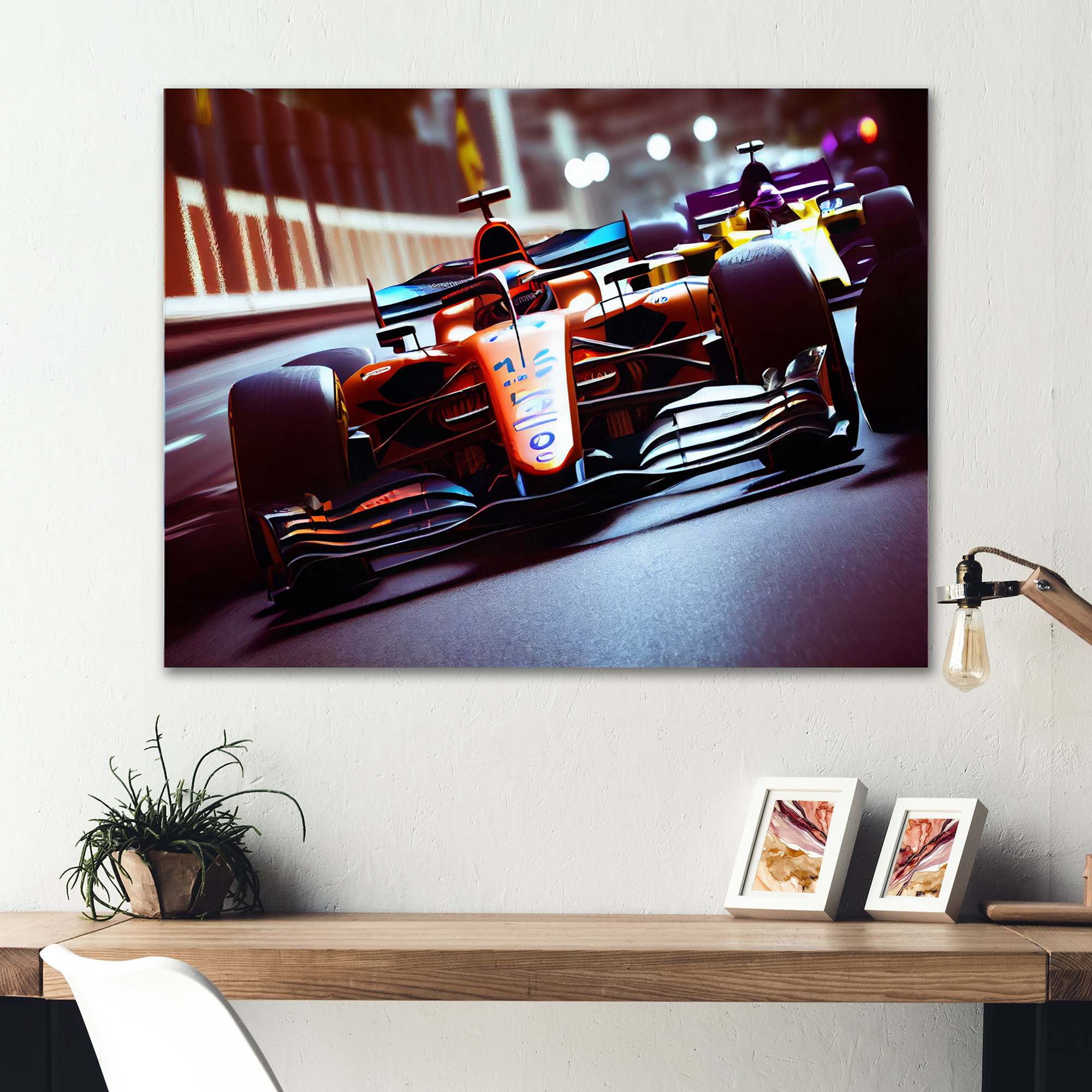 Designart Racing car in Monaco GP II Canvas Wall Art