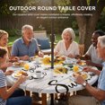 thumbnail image 3 of Round Outdoor Tablecloth with Umbrella Hole and Zipper, Yellow Sunflowers Tablecloth with Elastic Waterproof, Summer Botanical Country Wood Grain Patio Table Covers for 31" - 35" Picnic Pool Tables, 3 of 9
