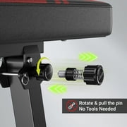 Flybird Adjustable Gym Weight Bench Portable Heavy Duty Workout Bench with 1000lbs Capacity