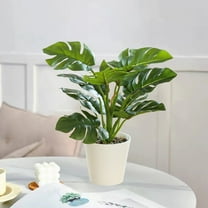 Realistic Artificial Potted Plant | Indoor Fake Green Plant for Home & Office Decor | Desk & Bookshelf Decoration | 12.2 Inch Plastic Simulation Plant