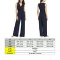 thumbnail image 4 of tredstone Femmes Solide V Cou Jambe Large Combinaison Plissée Taille Haute Sans Manches Body, 4 of 5