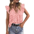 thumbnail image 1 of Remera PRETTYGARDEN 2025 Rosa con Volantes, Manga Corta y Escote en V Talle S, 1 of 6