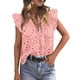 thumbnail image 1 of Blusa PRETTYGARDEN 2025 Mujer Verano Mangas con Volantes y Ojal Rosa Talla L, 1 of 6