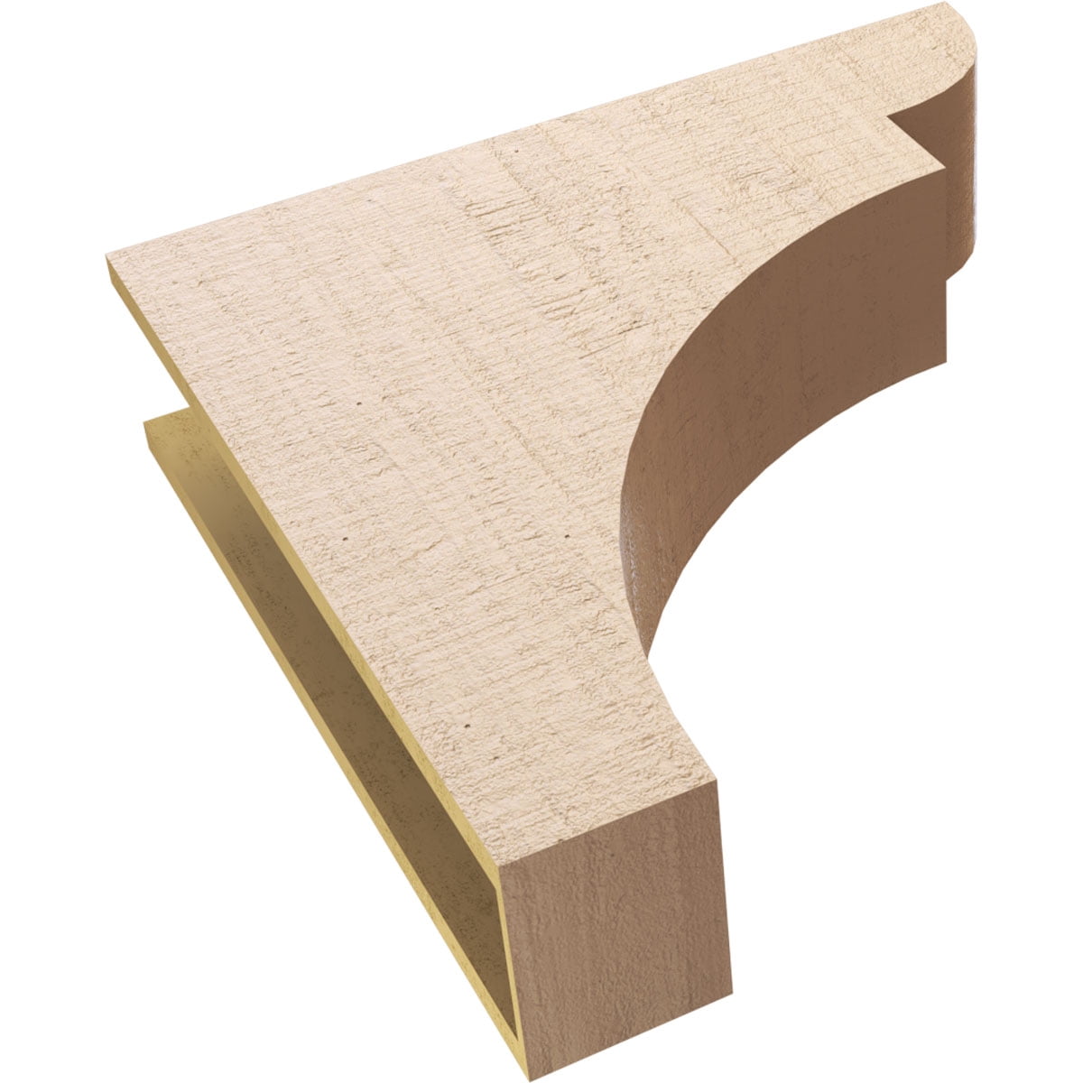 7"W x 28"D x 28"H Thin Yorktown Rough Cedar Woodgrain TimberThane Corbel, Primed Tan