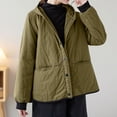 thumbnail image 1 of UPPADA Womens Fall Coats Cropped Puffer Jacket Oversized Black Short Puffy Winter Coat Ladies Fall Jackets Lightweight with Pockets,Plus Size All Weather Jackets Green,XL, 1 of 9