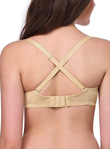 HANSCA Women Strapless Bra Convertible Multiway Full Cup Anti-Slip Lift Underwire Bra Plus Size 
