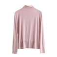 thumbnail image 3 of HVOBTTY Women's Long Sleeves Pajama Top, Pajama Top for Women, Women's Casual Soft Solid Color Comfortable Breathable Long Sleeve Sleep Pajama Tops Pink, M, 3 of 5