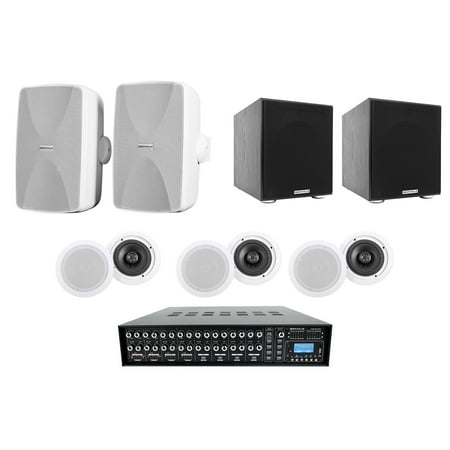 Rockville Multi Room Home Receiver+6) 6.5  Ceiling+2) Wall Speakers+2) 8  Subs price history on PriceWatchPro