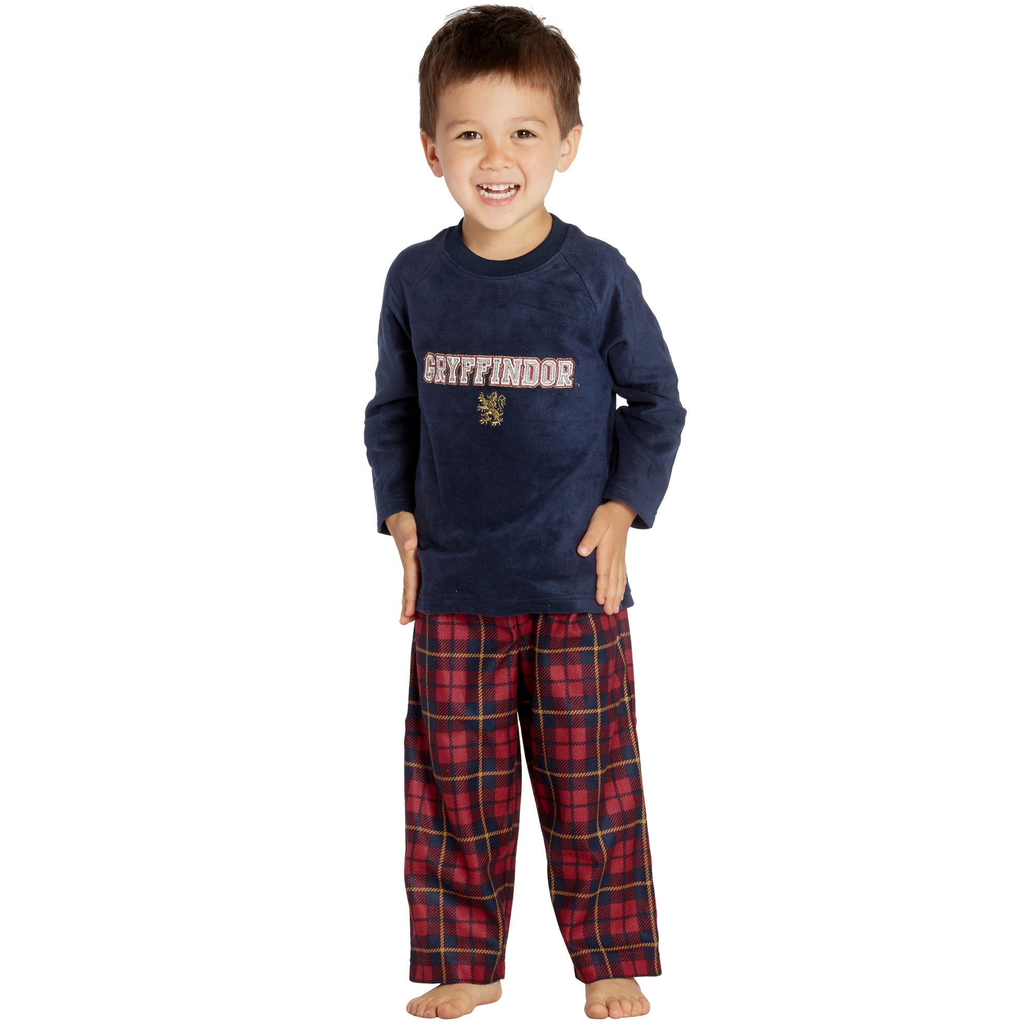 HARRY POTTER Gryffindor Lion Christmas Plush Holiday Pajama Set Navy 5T