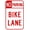 Warning Sign 2, variant on Bike Lane No Parking 8"x12" Warning Sign with Graphic, Bike Security Metal Sign, Business Home Outdoor Indoor Road Yard Garage Street Wall Caution Decor