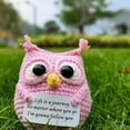 thumbnail image 3 of Liquidación de adornos de escritorio Poaug, búho de apoyo emocional de crochet, regalo, muñeco de energía positiva, divertido, hecho a mano, lindo búho, muñeco de punto, decoración de habitación, rosa, 3 of 5