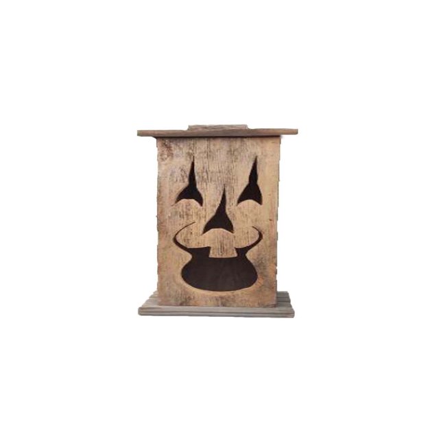 Promotion!Decoración de arte otoñal de madera Lámpara de llama fantasma de madera Jack-O-
