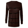 thumbnail image 4 of UTTOASFAY Womens Plus Size Shirts Clearance Woman Long Sleeve T-Shirt Summer Printing Loose Blouse Tops Flash Picks Coffee, 4 of 5