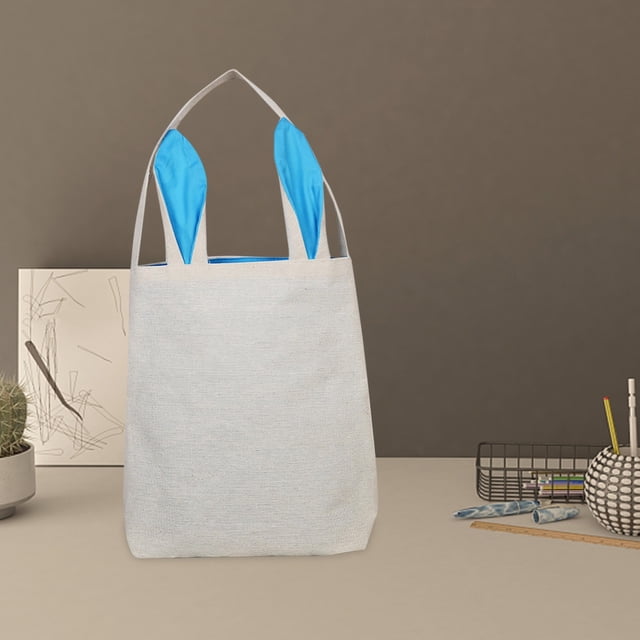 Harpily Easter Basket Tote | Easter Bunny Bags With Handle | Rabbit Easter Basket for Egg Hunting Candy and Gifts Carry Bucket