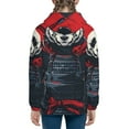 thumbnail image 6 of Pofeuu Red Black Eastern Panda Warrior Print Teenage Zipper Hoodie Sweatshirts Hooded Casual Jackets With Pocket For Boys Girls-Small, 6 of 6