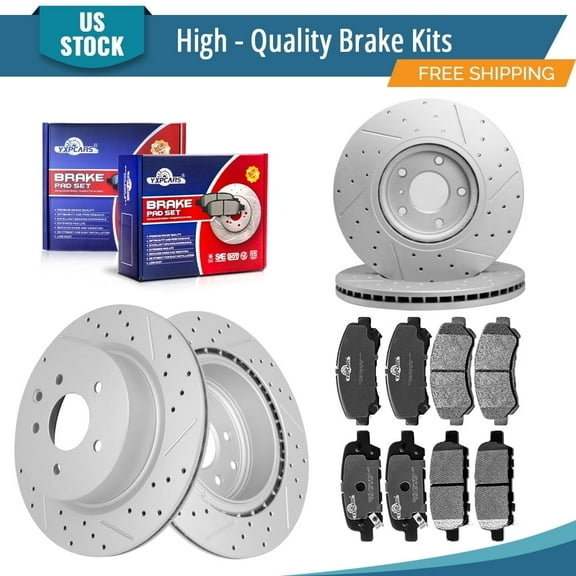 YXPCARS 12PCS Front Rear Brake Rotors Ceramic Brake Pads, Brake Kits for Nissan Maxima 2009-2022 (31375 31387 D1374 D905)