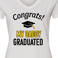 thumbnail image 4 of Inktastic Congrats My Daddy Graduated with cap Women's V-Neck T-Shirt, 4 of 5