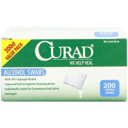 Curad Alcohol Swabs, 1 x 1, 200/Box