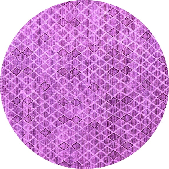 Ahgly Company Indoor Round Abstract Purple Modern Area Rugs, 5' Round