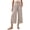 Beige *, variant on Women Fold Over Waist Lounge Capris Gaucho Wide Leg Flowy Cropped Pants Casual Yoga Culotte Pajama Bottom