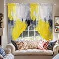 thumbnail image 2 of Gray Yellow Abstract Swag Curtain Valance for Windows, Retro Graffiti Brush Window Treatments Short Swag Topper for Kitchen Windows Bathroom Bedroom, 36"x63", 2 of 8