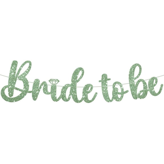 Sage Green Glitter Bride To Be Banner - 10 Feet, No DIY | Bride to Be Sign for Bride To Be Decorations | Bridal Shower Banner for Bridal Shower Decorations | Bachelorette Party Decorations