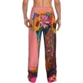 thumbnail image 6 of Cauagu Cowboy Boots With Flowers Mens Pajama Pants Sleep & Lounge Pants,PJ Bottoms with Pockets-Large, 6 of 7