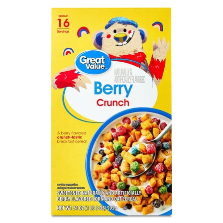 Great Value Berry Crunch Breakfast Cereal, 21 oz