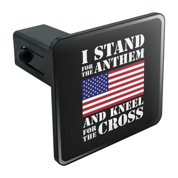 I Stand For The Flag Kneel Cross USA American Flag Patriotic Tow Trailer Hitch Cover Plug Insert