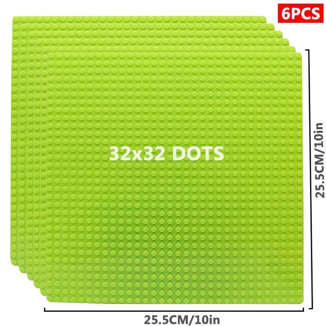Juego de bloques de construcción de figuras clásicas para niños, 6 piezas, placa Base, 32x32, 32x16 tachuelas, bloques de placa Base, juguetes para niños, regalos