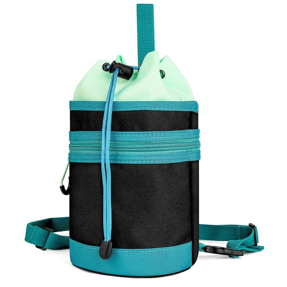 Linkidea Half Gallon Water Bottle Carrier with Strap Compatible with 64oz YETI Rambler Bottle, Hydra Flask, Waterbottle Sling Bag Holder, Shoulder Strap with Phone Pocket, Black & Blue