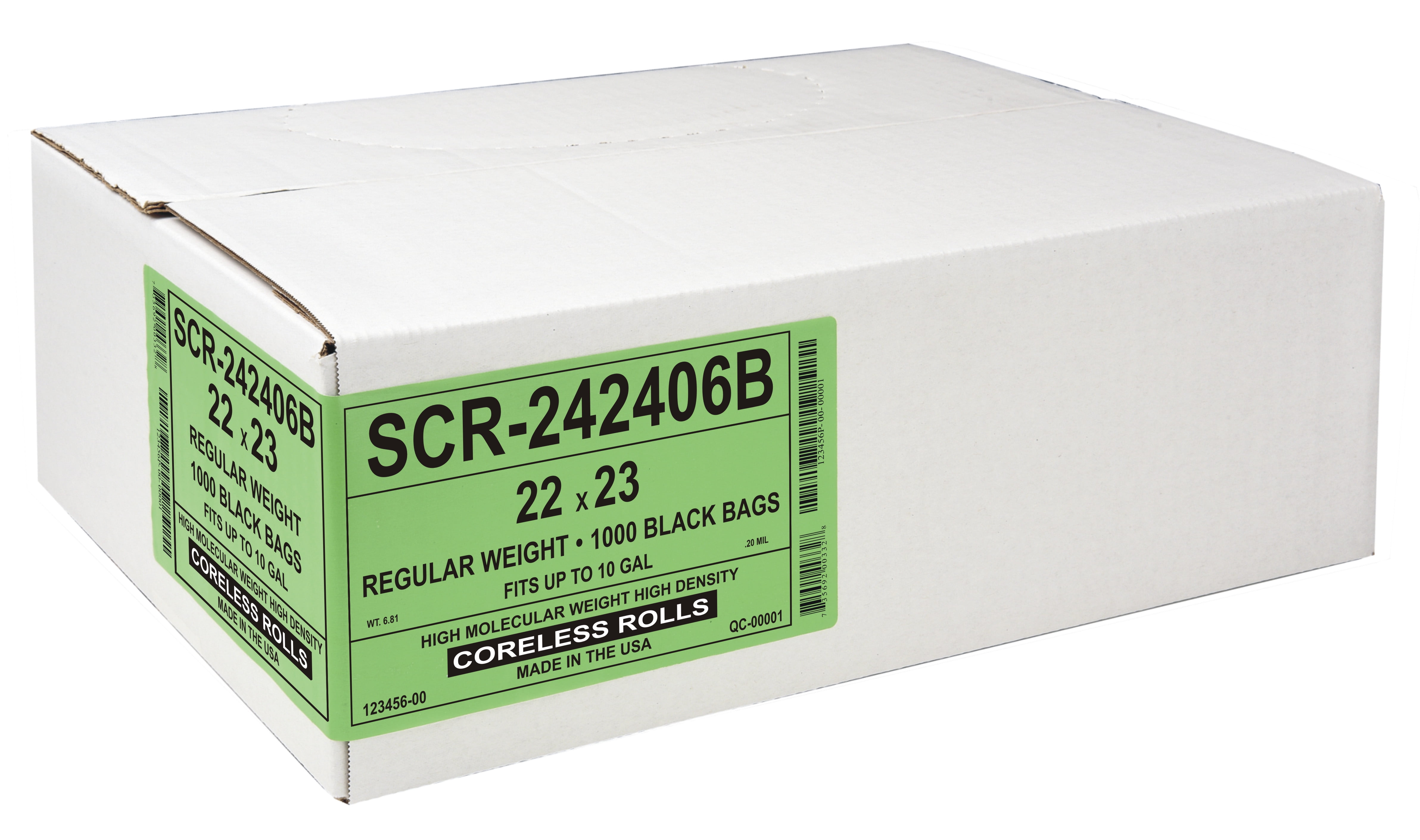 Aluf Plastics 7-10 Gallon Trash Bags - (Commercial 1000 Pack) - Source Reduction Series Value High Density 6 Micron Gauge (equiv) - Intended for Home, Office, Bathroom, Paper, Styrofoam - Black