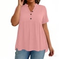 thumbnail image 5 of Shirts for Women Plus Size V Neck Short Sleeve Tops Summer Loose Fit Dressy Business Casual Blouses, 5 of 7