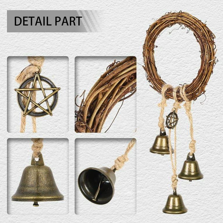 Witches Bells, Door Protection Charm, Wicca Decor,Magic Home Protection  Hanging Door Bell,Wind Chimes Hanging Ornaments for Porch, Garden, Window