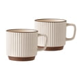 thumbnail image 4 of kowaku 2Pcs Ceramic Coffee Mug Coffee Cup with Handle Housewarming Wedding Gift Tea Mug Cappuccino Mug for Cereal Hot Tea Milk Water, 4 of 9