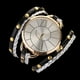 thumbnail image 3 of Reloj de cuarzo de aleación de PU multicapa con cuerda trenzada de moda retro para mujer (negro), 3 of 4
