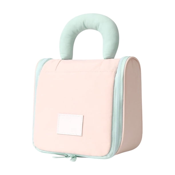 Bolsa de aseo portátil con gancho, bolsa de viaje para cosméticos, bolsa de cosméticos de gran capacidad, bolsa de cosméticos con tres aberturas, bolsa de lavado con gancho de poliéster.