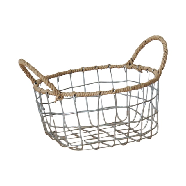 Cesta para huevos con asa, contenedor para frutas, cesta de Metal para , cesta de almacenamiento de alambre para huevos, aperitivos