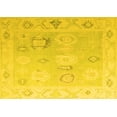 thumbnail image 1 of Ahgly Company Machine Washable Indoor Rectangle Oriental Yellow Traditional Area Rugs, 7' x 9', 1 of 4