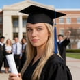 thumbnail image 3 of Hioecau Graduation Cap with Tassel Adjustable Size Lightweight Matte Bachelor Hat Sturdy Board Ceremony Party Graduation Hat Celebration Decor, 3 of 7
